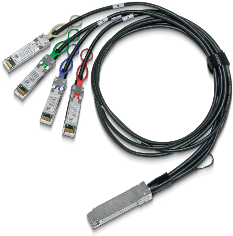 100GbE to 4x 25GbE (QSFP28 to 4x SFP28) Direct Attach Splitter Cable